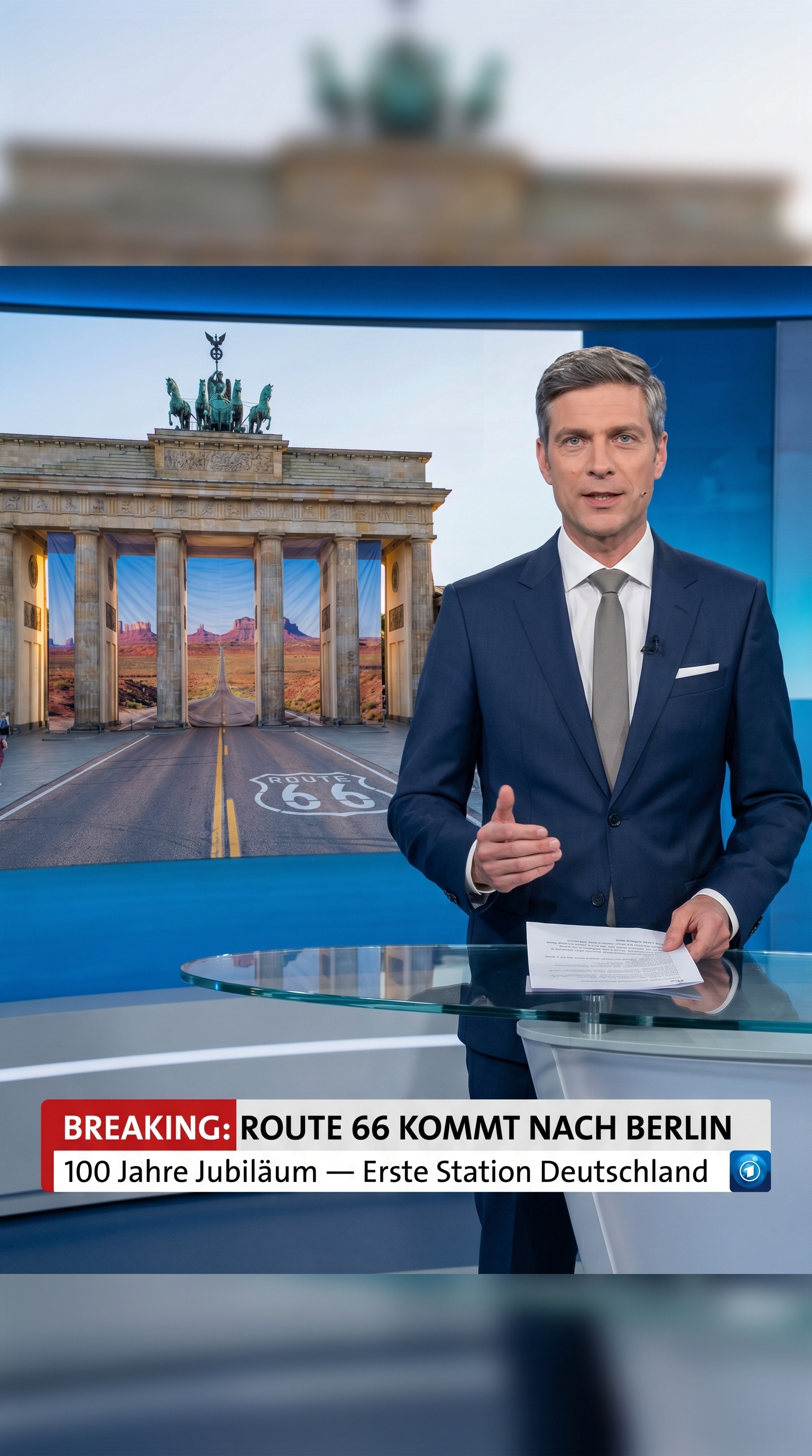 TV-Sprecher im Breaking-News-Format